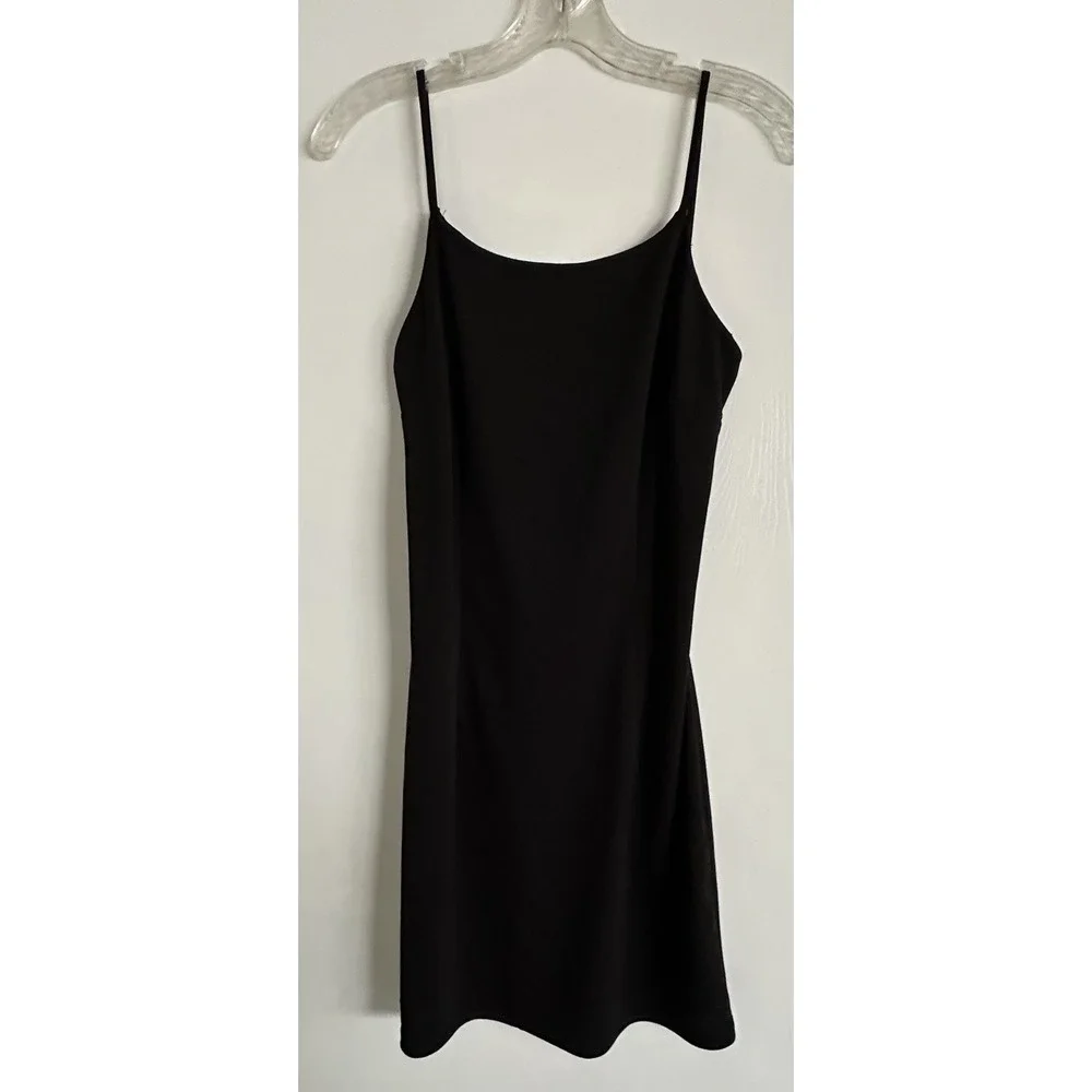 Vtg 90s Formula X‎ Black Backless Mini Dress Tie Back Sexy Clubwear Y2K Grunge